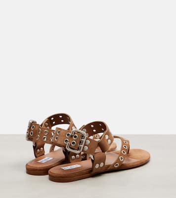 Biker studded suede thong sandals | Alaïa