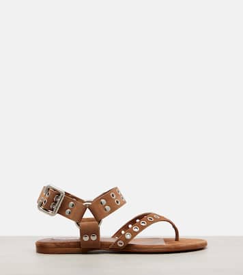 Biker studded suede thong sandals | Alaïa