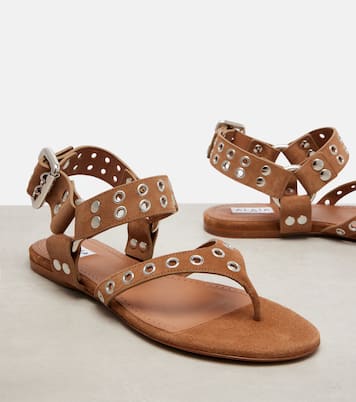 Biker studded suede thong sandals | Alaïa