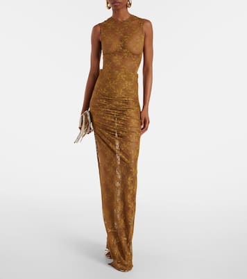 Floral sheer lace bodysuit | Alex Perry