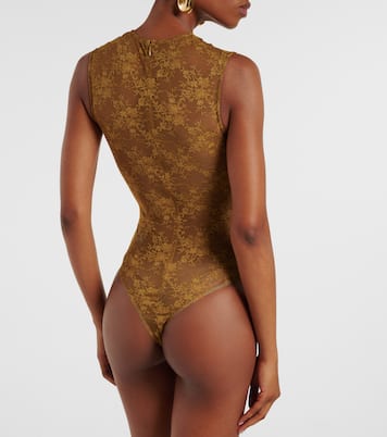 Floral sheer lace bodysuit | Alex Perry