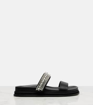 Jadi crystal-embellished leather slides | Jimmy Choo