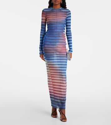 Air striped tulle maxi dress | Jean Paul Gaultier
