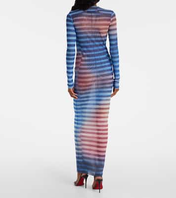 Air striped tulle maxi dress | Jean Paul Gaultier