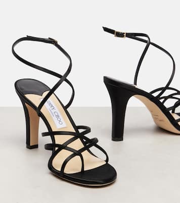 Strappy 100 satin sandals | Jimmy Choo
