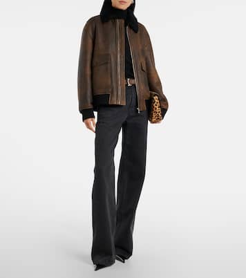 Bomberjacke Anton aus Leder mit Shearling | Nour Hammour