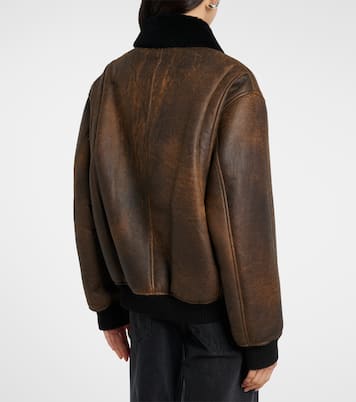Bomberjacke Anton aus Leder mit Shearling | Nour Hammour