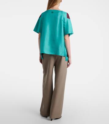 Printed silk satin top | Loewe