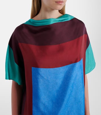 Printed silk satin top | Loewe