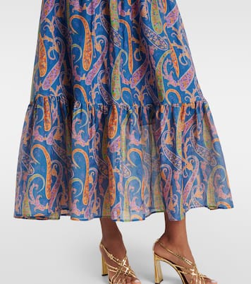 涡纹棉质与真丝加长半身裙 | Etro