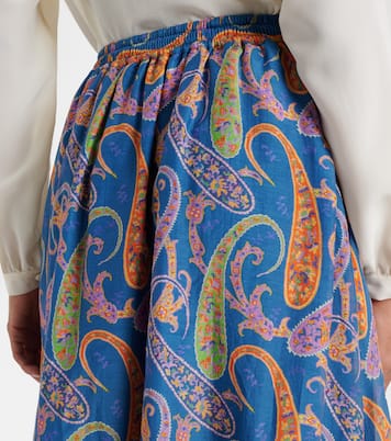 涡纹棉质与真丝加长半身裙 | Etro