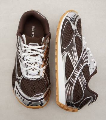 Orbit leather-trimmed sneakers | Bottega Veneta