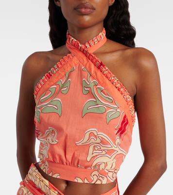 Bedrucktes Cropped-Top Suma aus Baumwolle | Poupette St Barth