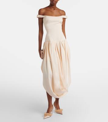 Pumps slingback Floating Pearls 85 in raso | Mach & Mach