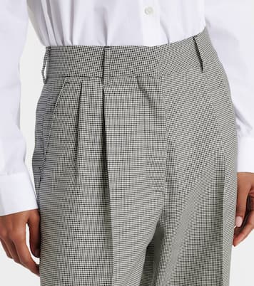 Pantalones rectos Fox de lana virgen con pata de gallo | Blazé Milano