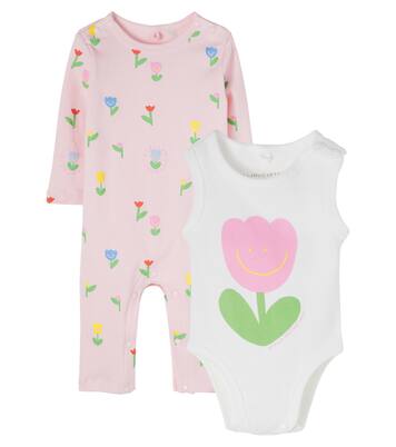 Baby floral cotton bodysuit and onesie set | Stella McCartney Kids