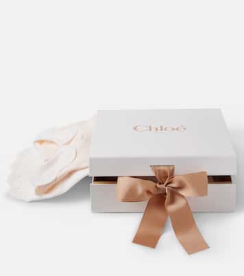 Baby embroidered cotton onesie and bib set | Chloé Kids