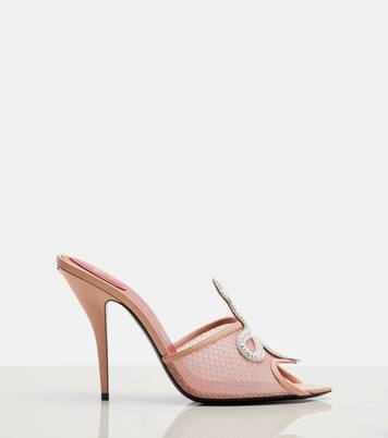 Coeur Vipère embellished mesh mules | Valentino Garavani
