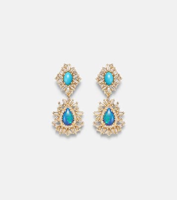 18kt gold (750/1000) earrings with gemstones | Suzanne Kalan