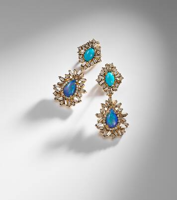 18kt gold (750/1000) earrings with gemstones | Suzanne Kalan