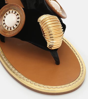 Sandales en velours à ornements | Miu Miu