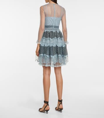 Vestido corto de encaje a capas | REDValentino