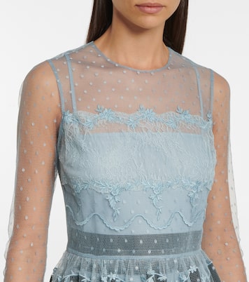 Vestido corto de encaje a capas | REDValentino