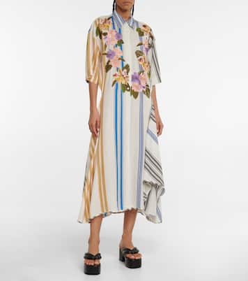 Floral striped shirt dress | Dries Van Noten
