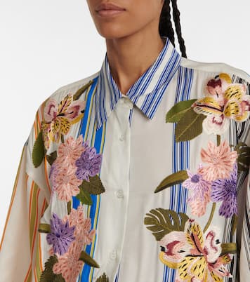 Floral striped shirt dress | Dries Van Noten