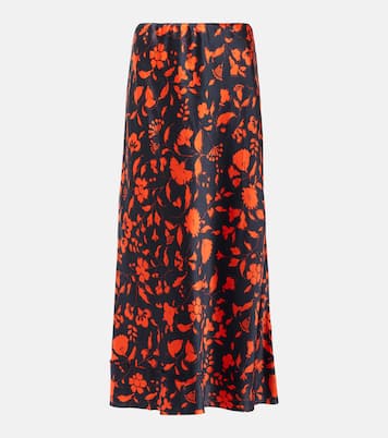 Falda midi Bella de seda floral | Lee Mathews
