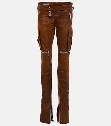 High-rise straight leather pants | LaQuan Smith