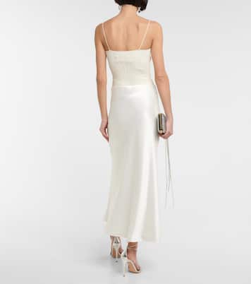 Bridal - Gonna midi in raso | Galvan
