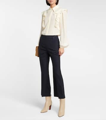 Pantaloni flared in lana a vita alta | Chloé