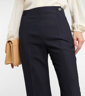 Pantaloni flared in lana a vita alta | Chloé