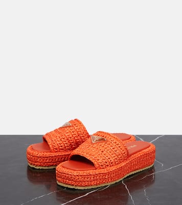 Sandali in rafia con platform | Prada