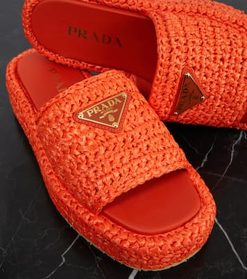 Sandali in rafia con platform | Prada