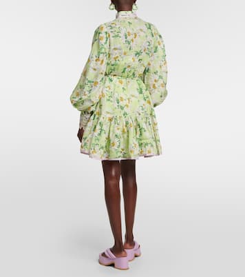 Bedrucktes Minikleid Astra aus Ramie | Alémais