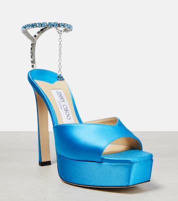 Sandali Saeda 125 in raso con cristalli | Jimmy Choo