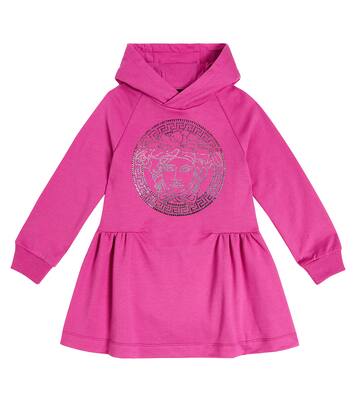 Abito in cotone con cristalli | Versace Kids