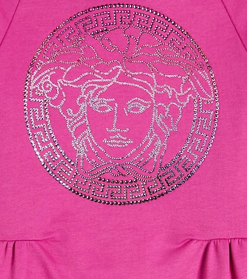 Abito in cotone con cristalli | Versace Kids
