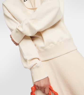 Sweat-shirt à capuche en coton à logo | Jil Sander