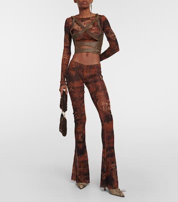x KNWLS printed mesh crop top    | Jean Paul Gaultier