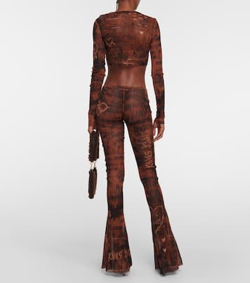 x KNWLS printed mesh crop top    | Jean Paul Gaultier