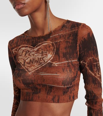 x KNWLS printed mesh crop top    | Jean Paul Gaultier