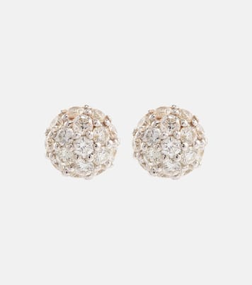 Boucles d'oreilles Dainty Mirror Ball en or 10 ct et diamants | Stone and Strand
