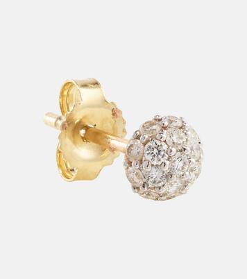 Boucles d'oreilles Dainty Mirror Ball en or 10 ct et diamants | Stone and Strand