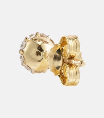 Boucles d'oreilles Dainty Mirror Ball en or 10 ct et diamants | Stone and Strand