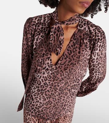 Moss leopard-print silk blouse | Rixo
