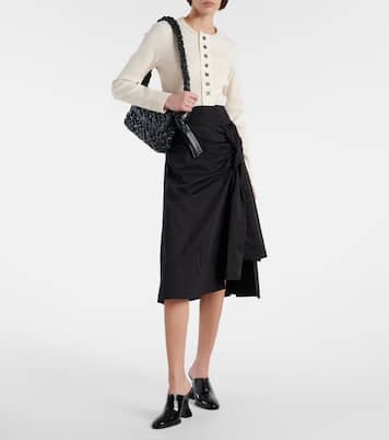 Jupe midi en coton et soie | Bottega Veneta