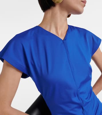 Abito midi in jersey con ruches | Victoria Beckham